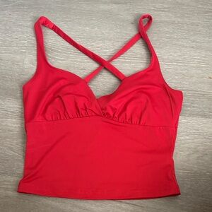 Princess Polly Red Cross-Back Tank Top